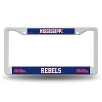 Mississippi Ole Miss Rebels White Plastic License Plate Frame
