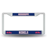 Mississippi Ole Miss Rebels White Plastic License Plate Frame