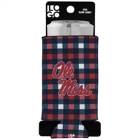 Mississippi Ole Miss Rebels Plaid Slim Coozie
