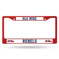 Mississippi Ole Miss Rebels Team Color Chrome License Plate Frame