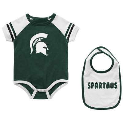Michigan State Spartans Infant Colosseum Warner Onesie and Bib Set
