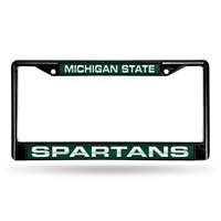 Michigan State Spartans Inlaid Acrylic Black License Plate Frame
