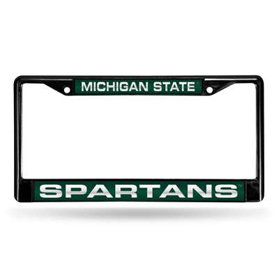 Michigan State Spartans Inlaid Acrylic Black License Plate Frame