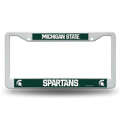 Michigan State Spartans White Plastic License Plate Frame