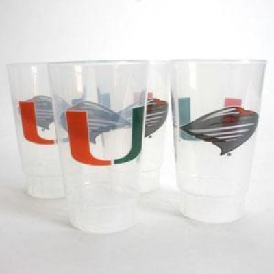 Miami Plastic Tailgate Cups - Set Of 4