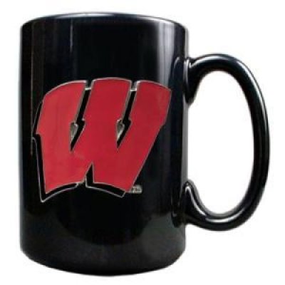 Wisconsin 15oz Black Ceramic Mug