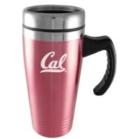 California Golden Bears Engraved 16oz Stainless Steel Travel Mug - Pink