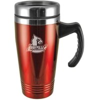 Louisville Cardinals Engraved 16oz Stainless Steel Travel Mug - Red