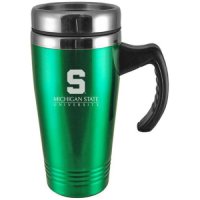 Michigan State Spartans Engraved 16oz Stainless Steel Travel Mug - Green