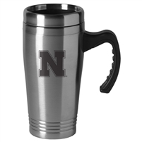 Nebraska Cornhuskers Engraved 16oz Stainless Steel Travel Mug - Silver