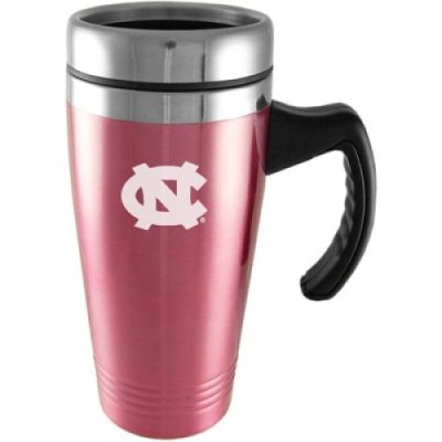 North Carolina Tar Heels Engraved 16oz Stainless Steel Travel Mug - Pink