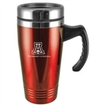 Arizona Wildcats Engraved 16oz Stainless Steel Travel Mug - Red