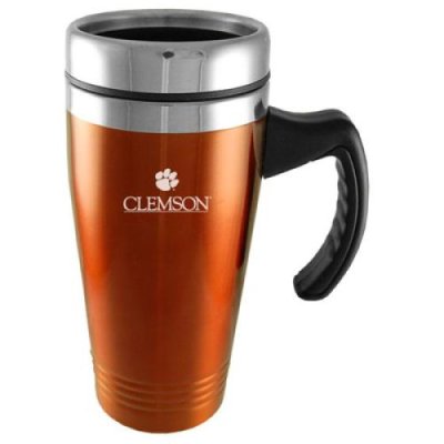 Clemson Tigers 16oz Stainless Steel Travel Mug - Orange