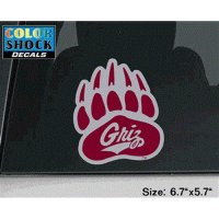 Montana Grizzlies Decal - Paw W/ Grizz Logo - Large