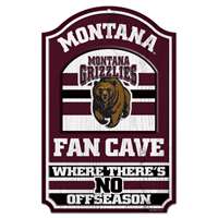 Montana Grizzlies Fan Cave Wood Sign