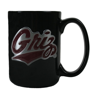 Montana Grizzlies 15oz Black Ceramic Mug - Griz Logo
