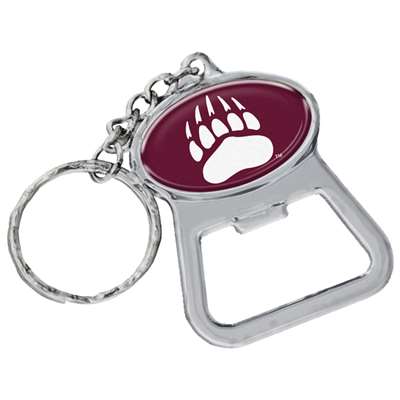 Montana Grizzlies Metal Key Chain And Bottle Opener W/domed Insert