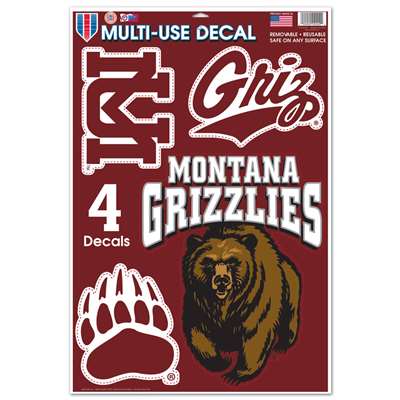 Montana Grizzlies Multi-Use Decal Set - 11" x 17"