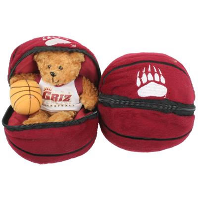 Montana Grizzlies Stuffed Bear in a Ball - Basketball