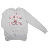Montana Grizzlies Under Armour Coldgear Crew Sweatshirt - Grey