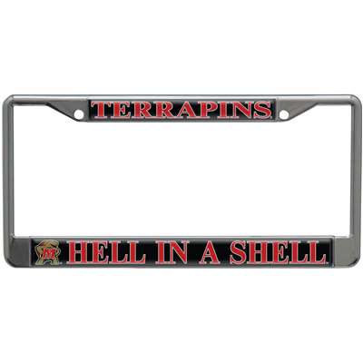 Maryland Terrapins Metal License Plate Frame w/Domed Acrylic