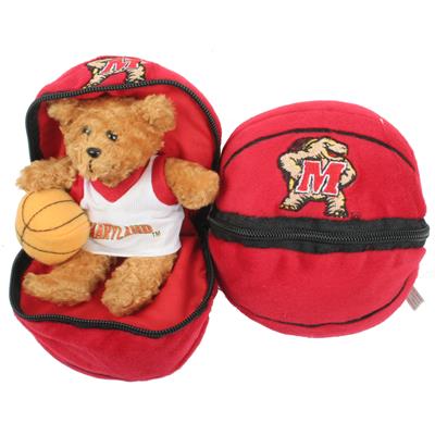 Maryland Terrapins Stuffed Bear in a Ball - Basketball