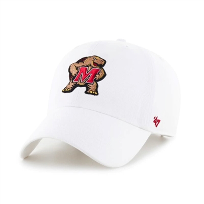 Maryland Terrapins 47 Brand Clean Up Adjustable Hat - White