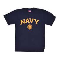 Navy Midshipmen T-shirt By Champion, Arched Print, Navy