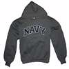 Navy Midshipmen Hooded Sweatshirt By Champion, Arched Print, Granite