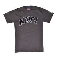 Navy Midshipmen T-shirt By Champion, Arched Print, Granite