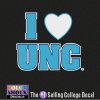 North Carolina Tar Heels Decal - I Heart Over Unc