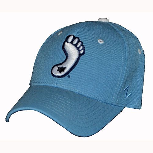 North Carolina Tar Heels Fitted Hat By Zephyr - Light Blue - Foot Logo