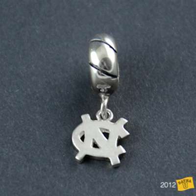 North Carolina Tar Heels Sterling Silver Charm Bea