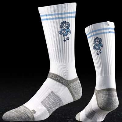 North Carolina Tar Heels Strapped Fit 2.0 Socks - Mascot - White