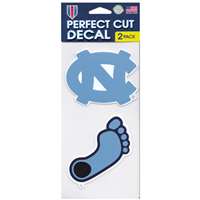 North Carolina Tar Heels Perfect Cut Decal 4" x 4" - Set of 2