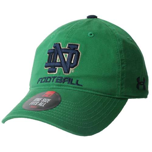 Notre Dame Fighting Irish Under Armour Relaxed Cotton Adjustable Football  Hat - Green