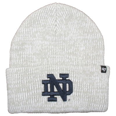 Notre Dame Fighting Irish '47 Brand Brain Freeze Cuff Knit Beanie - Grey