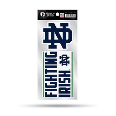 Notre Dame Fighting Irish Double Up Die Cut Decal Set