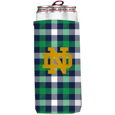 Notre Dame Fighting Irish Plaid Slim Coozie