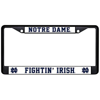 Notre Dame Fighting Irish Inlaid Acrylic Black License Plate Frame - White