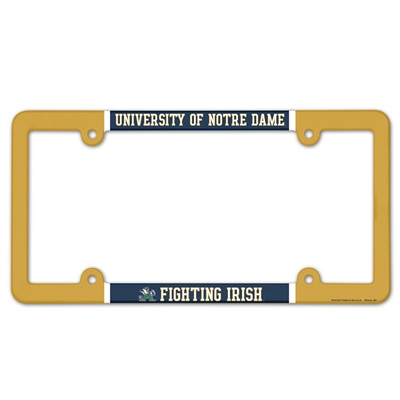 Notre Dame Fighting Irish Plastic License Plate Frame - Gold