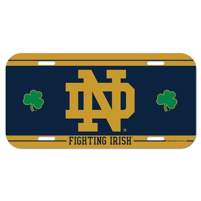Notre Dame Fighting Irish Plastic License Plate