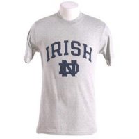 Notre Dame Irish Arched Above Nd Logo - T-shirt By Champion - Oxford Gray