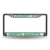 North Dakota Fighting Hawks Inlaid Acrylic Black License Plate Frame