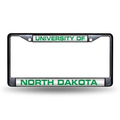 North Dakota Fighting Hawks Inlaid Acrylic Black License Plate Frame