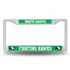 North Dakota Fighting Hawks White Plastic License Plate Frame