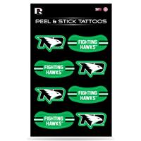 North Dakota Fighting Hawks Peel and Stick Tattoo Sheet