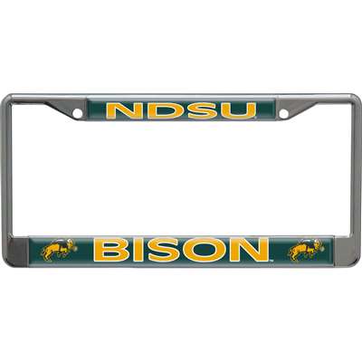 North Dakota State Bison Metal License Plate Frame w/Domed Acrylic