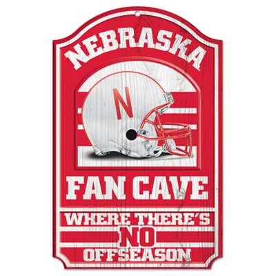Nebraska Cornhuskers Fan Cave Wood Sign