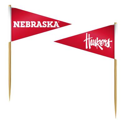 Nebraska Cornhuskers Toothpick Flag - 36 Pack